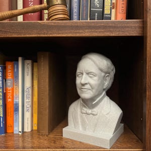 Thomas Alva Edison Life Size Sculpture Bust 3D Printed Decor Electrician Engineer Sculpt Inventor Business Electricity Founding Bookshelf