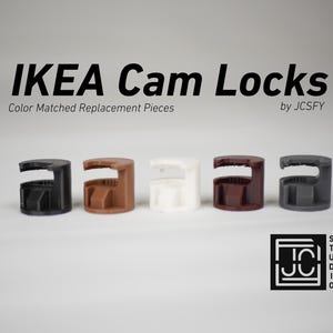 IKEA Cam Lock Color Match Part for Malm Hemnes Besta Billy – Color Matching Upgrade Available in Dark Gray White Espresso and Walnut