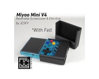Grip for Miyoo Mini V4 Reversible Screen Cover Chin Grip Felt Screen Protector Ergonomic Textured Pattern by JCSFY