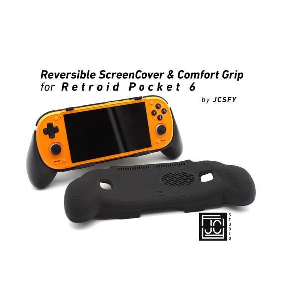 Retroid Pocket5 公式グリップ 交換用ボタン付き Retroid Pocket 6用グリップ グリップ 2-in-1 リバーシブルスクリーン