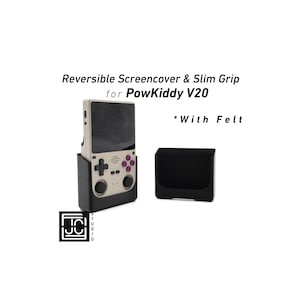 Grip for PowKiddy V20 2-n-1 Reversible Screen Cover Slim Chin Grip Felt Screen Protector Gaming Handheld Protection Fun Textured Pattern
