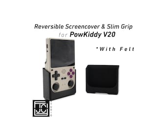 Grip for PowKiddy V20 2-n-1 Reversible Screen Cover Slim Chin Grip Felt Screen Protector Gaming Handheld Protection Fun Textured Pattern