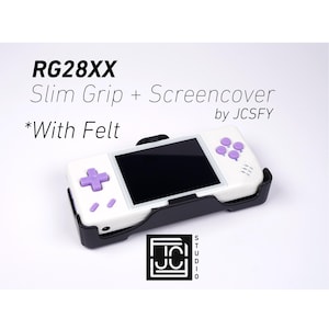 Anbernic RG28XX Grip 2 en 1 RG28 Cubierta de pantalla Reversible Comfort Grip Estuche con forro de fieltro con envoltura de fieltro Estuche ergonómico RG28X de mano dos en uno