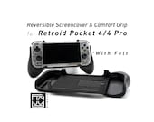 Grip for Retroid Pocket 4 / 4 Pro 2-in-1 Reversible Screen Cover
