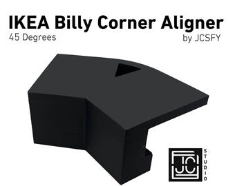 IKEA Billy Bookshelf 45 Degree Corner Hook Clip Aligner Shelves White Black Dark Gray Walnut IKEA Billy Easy Pressure Fit Tool No Screw