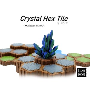 Crystals Hero Scape Single Hex Obstacle | Tabletop Terrain Hex Pieces | Paintable Miniature Board Game | DnD Role Play Game Upgrade Tile