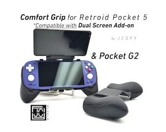 Grip for Retroid Pocket 5 & G2 | Compatible with Retroid Dual Screen Add On Thick Comfort Grip Felt Wrap Ergonomic RP 5 Handheld JCSFY