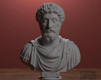 Estatua con retrato de Marco Aurelio, decoración para estantería de oficina, regalo de coleccionista, pieza de conversación.