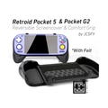 Grip for Retroid Pocket 5 & G2 | 2-in-1 Reversible Screen Cover And Thick Comfort Grip Case Felt Wrap Ergonomic RP 5 G 2 Handheld 2n1 JCSFY
