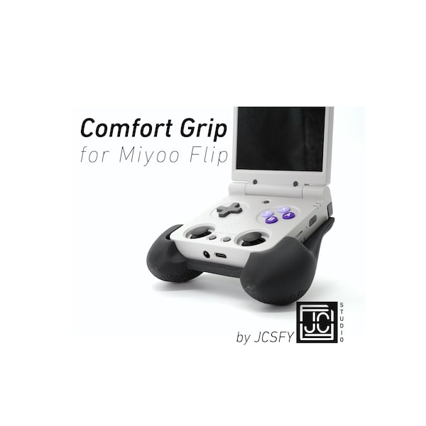 Grip for Miyoo Flip by JCSFY Textured Handles Black Miyoo Flip Hand Held Thick Color | Slots Into Mobile Gaming Device Comfort
