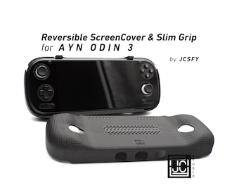 Grip for AYN Odin 3 Grip 2-in-1 Reversible Screen Cover & Slim Comfort Grip Case with Felt Wrap Ergonomic AYN Handheld 2n1 by JCSFY