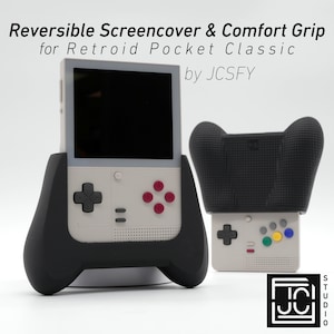 Protector de pantalla reversible Retroid Pocket Classic de fieltro con agarre cómodo y diseño texturizado para juegos.