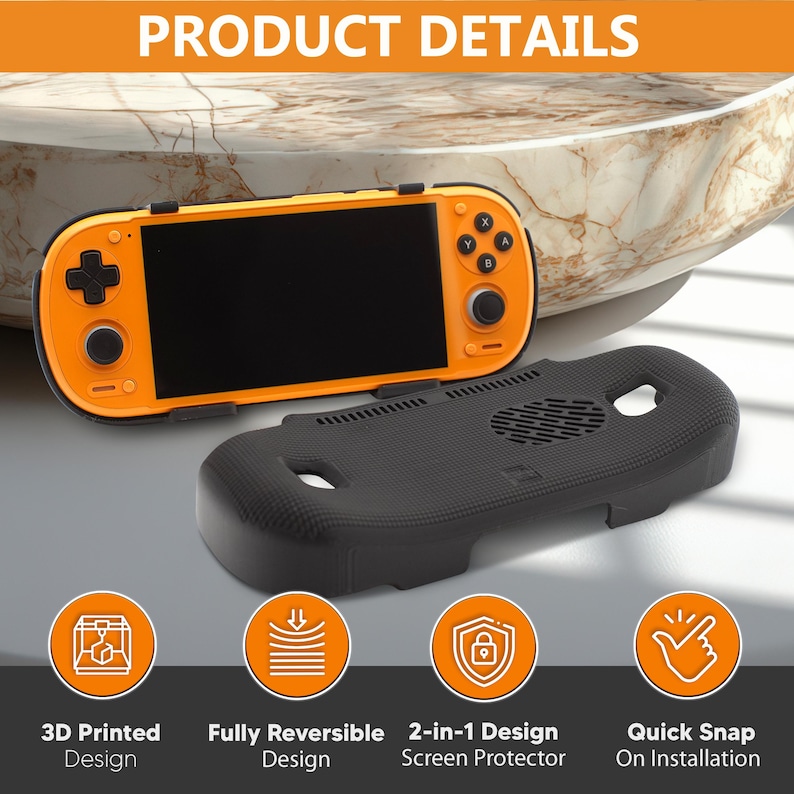 Grip voor Retroid Pocket 6-greep 2-in-1 omkeerbare schermafdekking en dikke comfortabele hoes met vilt omslag Ergonomische RP6 handheld 2n1 van JCSFY afbeelding 2