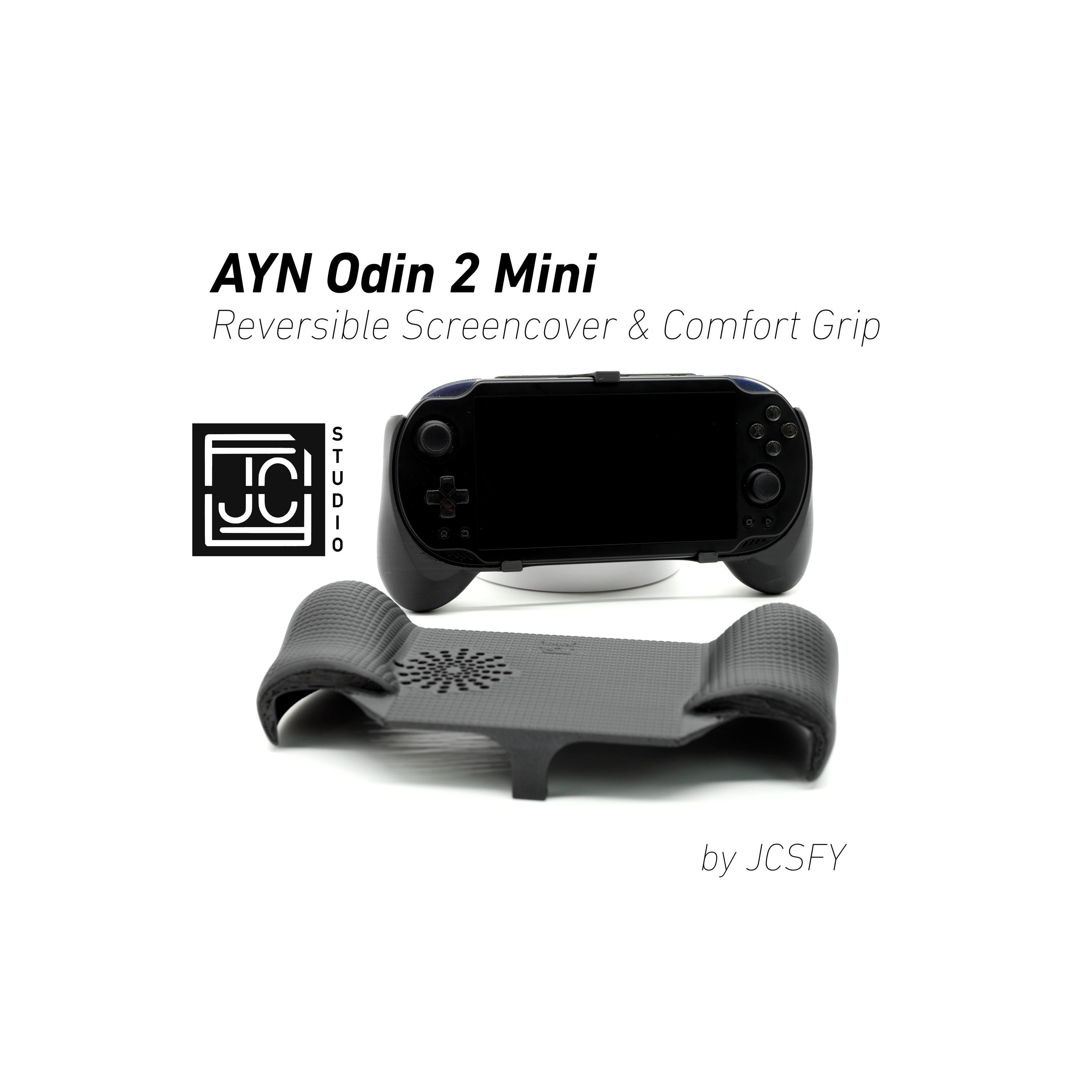 ayn odin2 mini base 8GB 128GB 黒とグリップとケース Grip for Ayn Odin 2 Mini Grip 2-in-1 Reversible Screen Cover