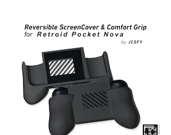 Retroid Pocket Nova, 2-in-1 Reversible Screen Cover and Thick Comfort Grip Case with Felt Wrap, Ergonomic Handheld by JCSFY