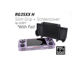 Grip for Anbernic RG35XX-H Slim Grip 2-in-1 Reversible Screen Cover Slim Grip Case Felt Wrapped Ergonomic RG35X Handheld 2n1 RG35 by JCSFY