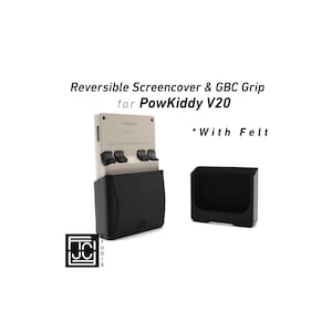 Grip for PowKiddy V20 2-n-1 Reversible Screen Cover GBC-style Chin Grip Felt Screen Protector Gaming Handheld Protection Textured Pattern