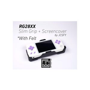 Agarre para Anbernic RG28XX 2 en 1 RG28 Cubierta de pantalla Reversible Agarre cómodo Estuche con forro de fieltro con envoltura de fieltro Estuche ergonómico de mano RG28X