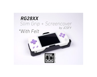 Grip for Anbernic RG28XX 2-in-1 RG28 Screen Cover Reversible Comfort Grip Felt Lining Case with Felt Wrap Ergonomic RG28X Handheld