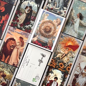 Postkarten mit den 22 Karten der Großen Arkana des Tarot, Indie-Tarot, hergestellt in der Ukraine