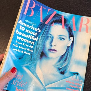 Harpers Bazaar September 1989: Vintage 80s Fashion Magazine with Jodie Foster cover
