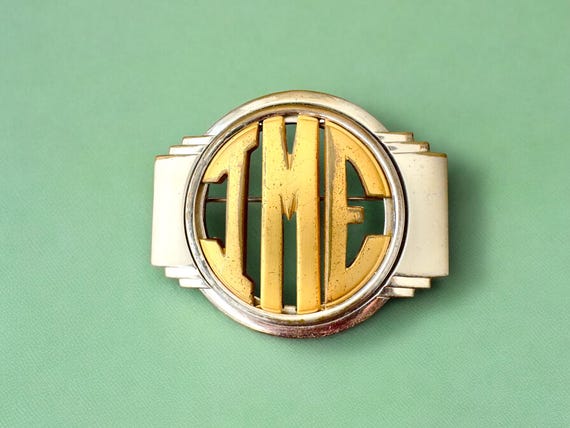 Vintage Monocraft Brooch: 1930s, Art Deco, Initial Pin - Etsy UK