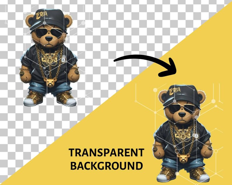 130 Teddy Bear Png Bundle, Colorful Urban Design Streetwear Png