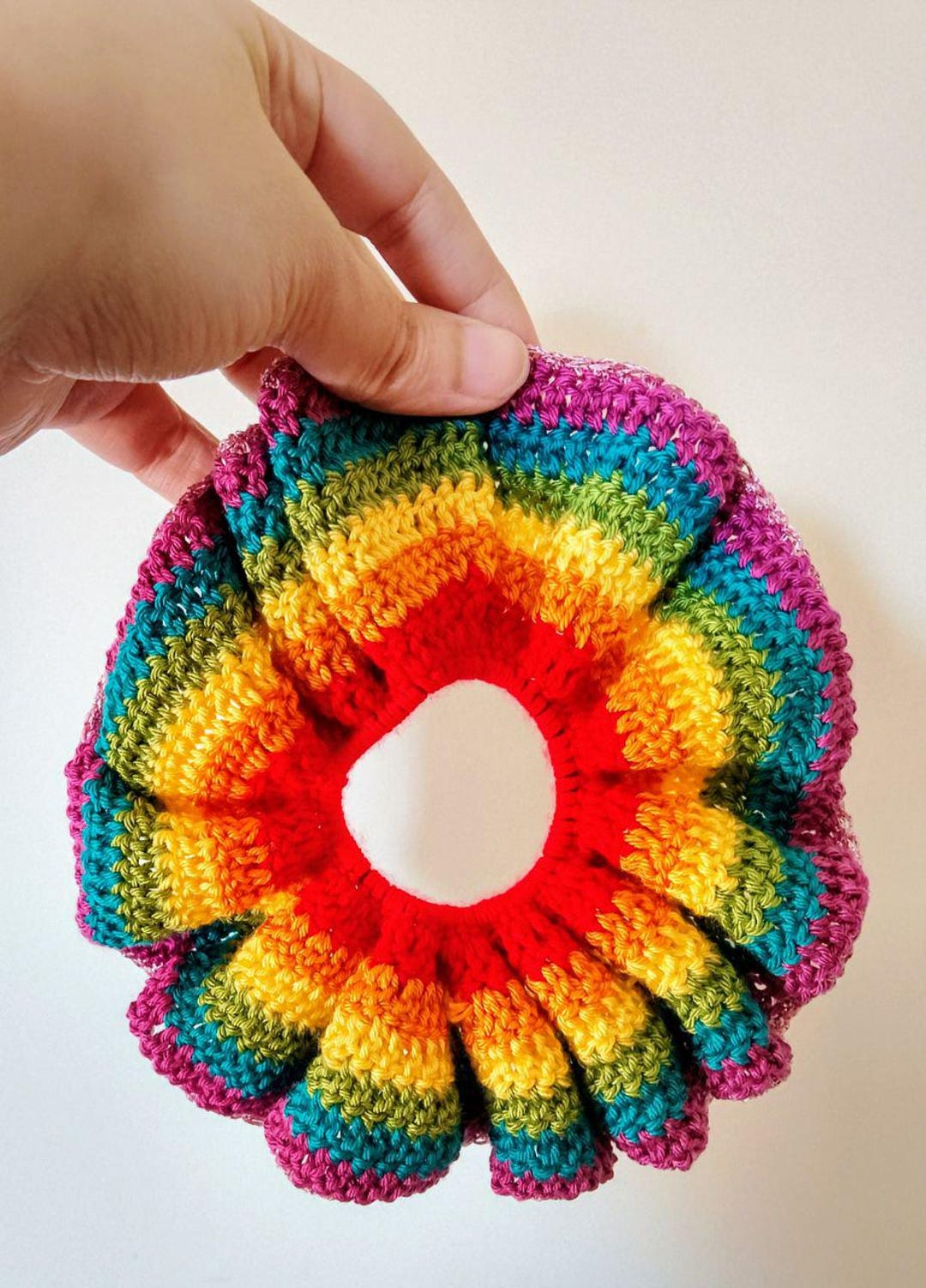 Rainbow Scrunchie Crochet Pattern pdf - Etsy Portugal