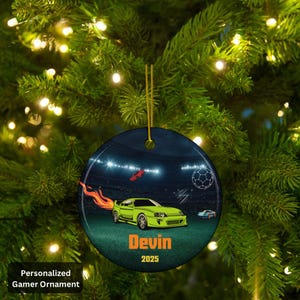Décoration de voiture personnalisée de style Rocket League, cadeau de Noël personnalisé avec nom de joueur