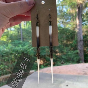 Handmade Porcupine Quill Earrings – Unique Natural Boho Jewelry