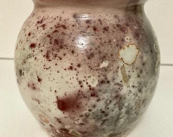 Ceramic vase | Handmade pottery planter | Saggar | wood fired in barrel