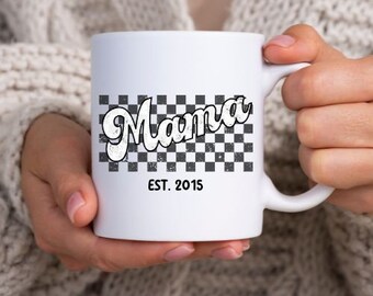 Custom Coffee mug, Checkered Mama mug, Retro Mama mug, Mother’s Day Gift, Mom Life mug, Mom mug, Mom Gift, Coffee mug, Personalized mug