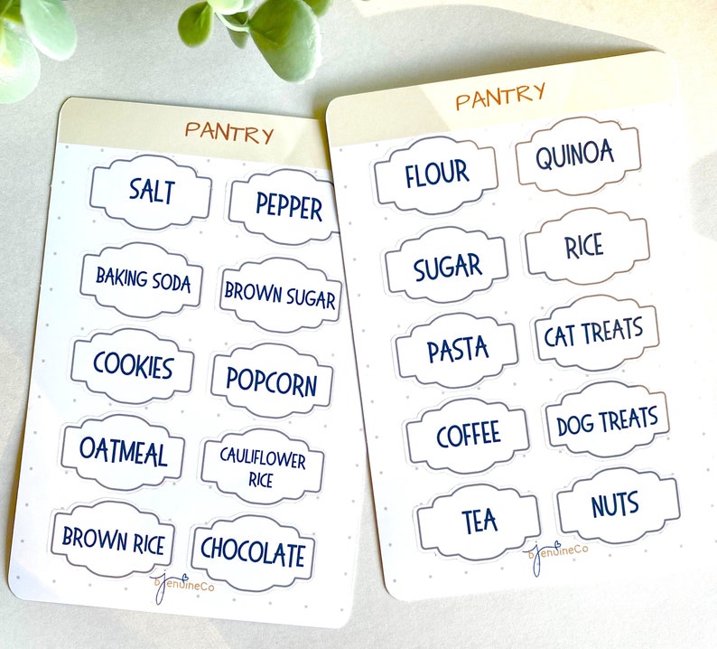 Bundle of 3 Pantry Label Sticker Sheets for Container Jar Kitchen ... - Custom Labels For Kitchen Cabinets