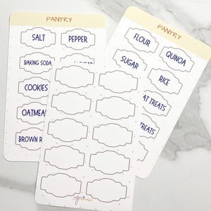 Lot de 3 feuilles d'autocollants d'étiquettes de garde-manger pour bocal, organisation de cuisine, étiquette personnalisée bocal à épices, organisation de garde-manger pour la maison à personnaliser