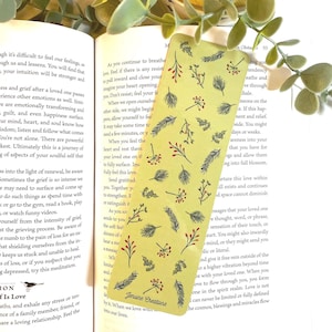 WINTER Berries BOTANICAL BOOKMARK Laminated Painted Nature Seasonal Bookmark For Book Reading Enthusiasts Gift Book Accessories