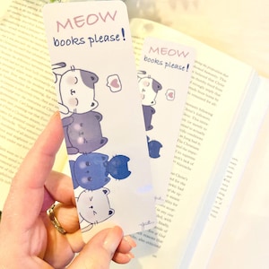 Cute Kawaii Cat Bookmark Book Merch for Cat Lover Avid Reader Bookish Stationery Gift