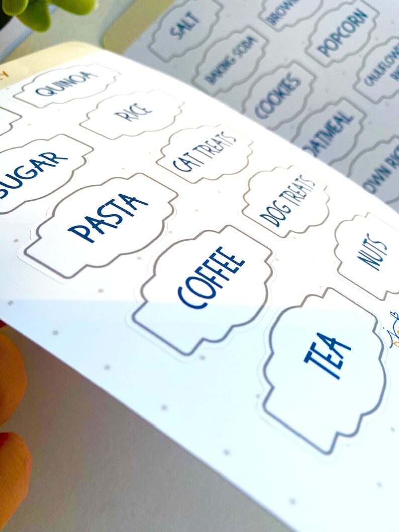 Bundle of 3 Pantry Label Sticker Sheets for Container Jar Kitchen ... - Custom Labels For Kitchen Cabinets