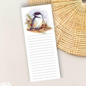 Chickadee Bird Winter Notepad: To-Do List Writing Pad, Grocery List