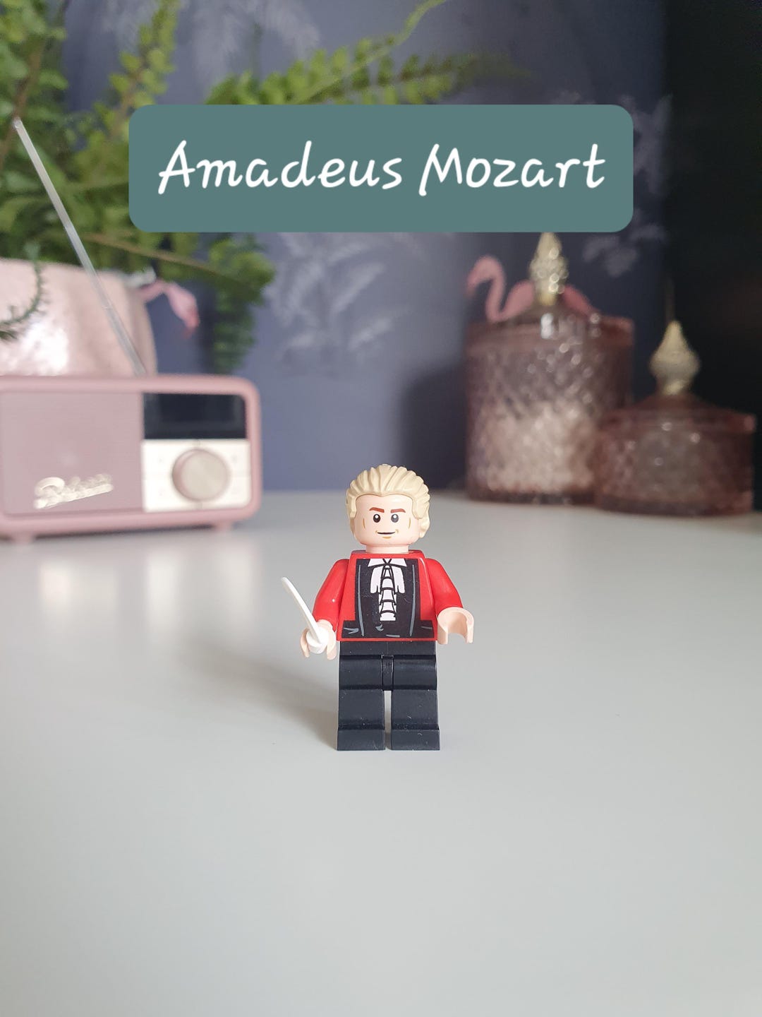 Amadeus Mozart LEGO® Minifigure: Classical Music Gift, Keychain