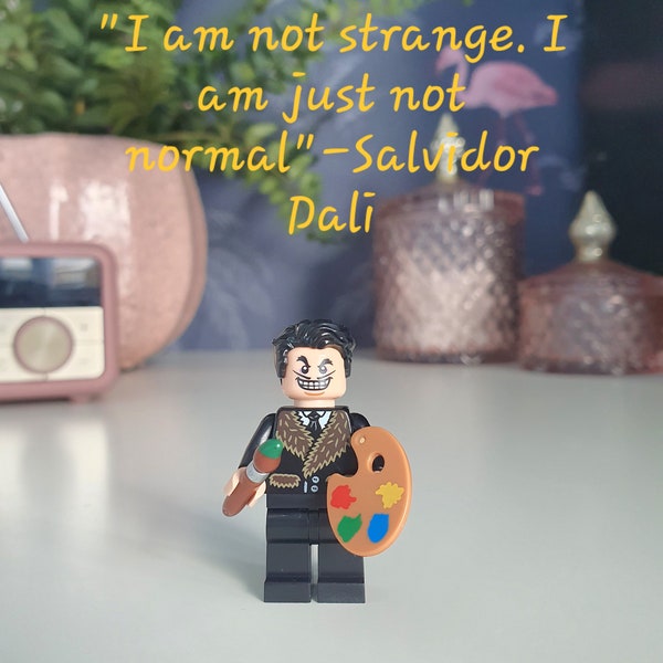 Salvador Dali® custom minifigure Salvador Dali® Keychain/keyring Gifts for art lovers Gifts for artists Novelty gift Gifts for geeks