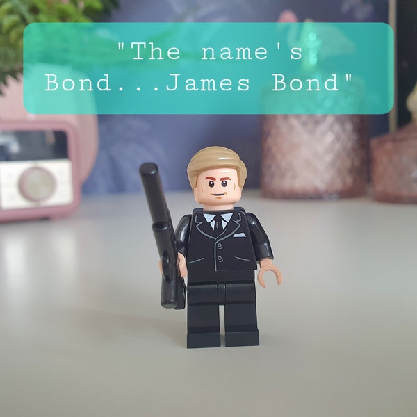 Bond...James Bond® custom minifigure. Sean Connery fans cult film. Gifts for him gifts for film lovers keychain/keyring Unique Gifts