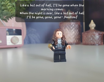 Llavero con minifigura de Lego® de Meatloaf®: Regalo de música rock and roll