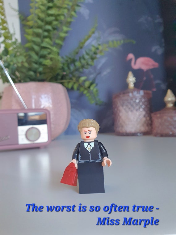 Miss Marple LEGO® Minifigure Keychain: Agatha Christie Gift