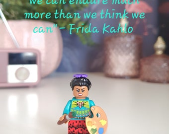 Frida Kahlo® custom minifigure. Mexican painter gifts for art lovers gifts for artists gifts for teachers&lecturers keychain giftbox option