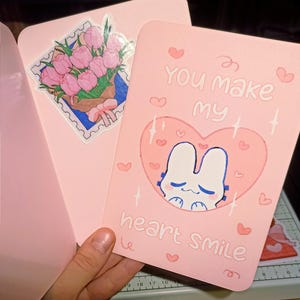 Valentinstag Karte / Süße Geschenk Idee / Hase / Affirmation / Freundschaft / Liebe
