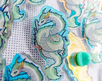 Holo Haku drakenspeld / Spirited Away anime acrylspeld