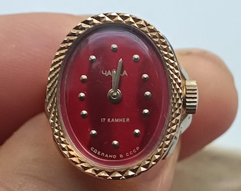 Zupełnie nowy damski zegarek typu ring "Chaika" / pozłacany zegarek na imprezę / zegarek na prezent dla niej w stanie idealnym