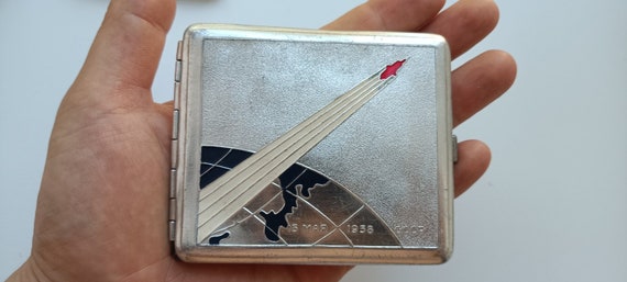 USSR Soviet Aluminium Cigarette Case 