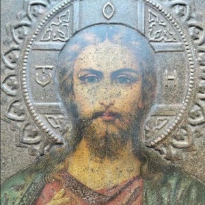 Jesus Christus Antike russische Ikonenmalerei 19 c./ Russische Ikone 19c.