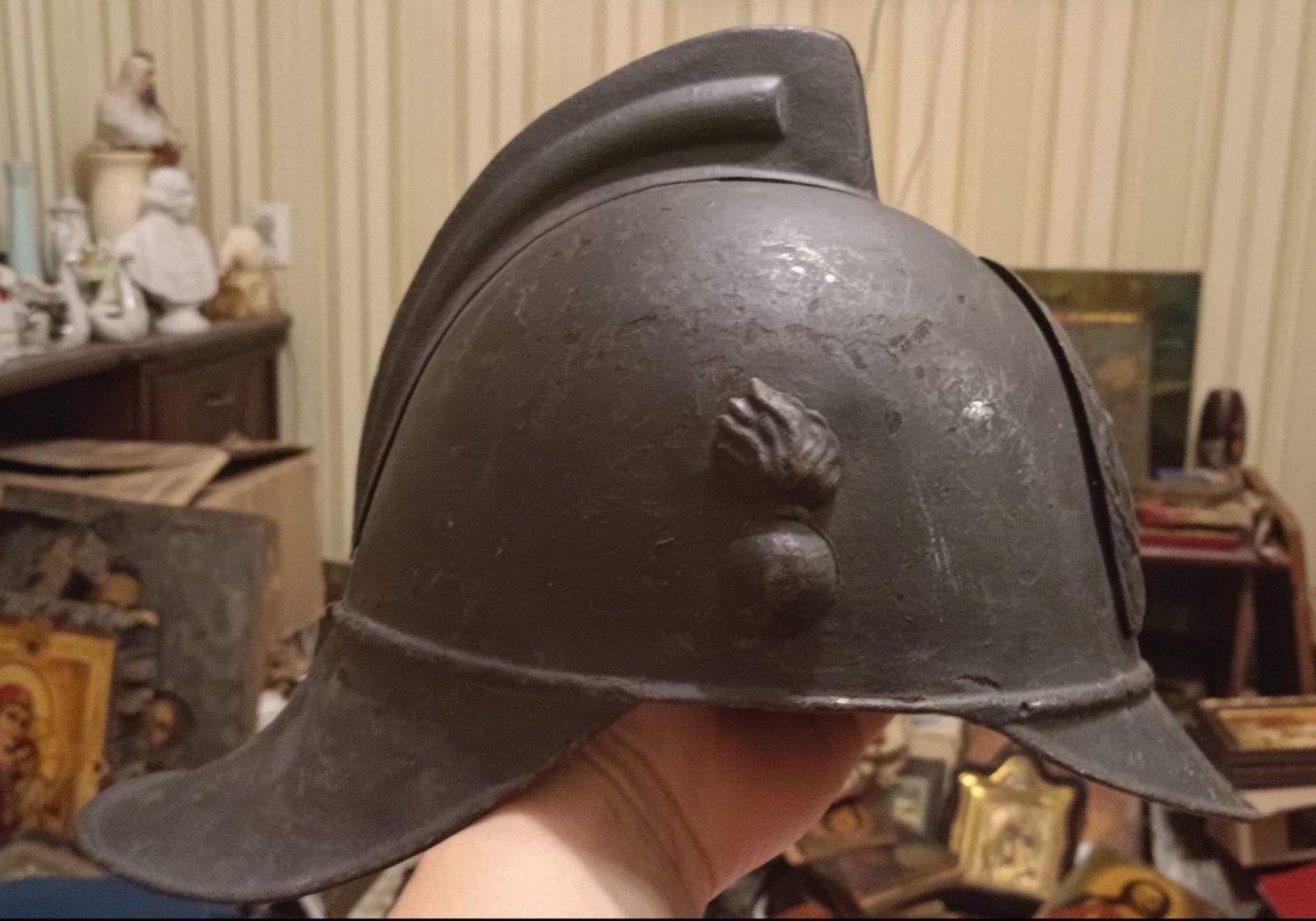 ソ連消防士のヘルメット 鉄製 1930 年代 / 希少なソ連初期消防士